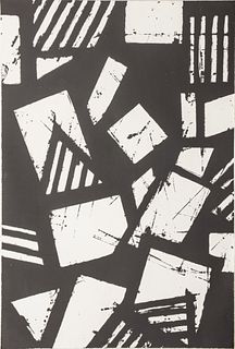 Gordon Newton (American, 1948-2019) Lithograph in Black And White on Wove Paper, 1972, "Untitled", H 35.25" W 24"