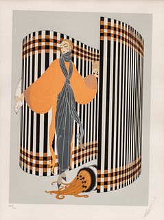 Erté (Romain De Tirtoff) (French, 1892-1990) Serigraph in Colors on Wove Paper, 1981, "Coquette"