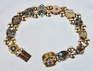 10 kt Gold Victorian Slide Bracelet