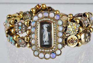 14kt Gold Double Slide Victorian Bracelet