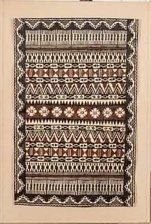 Polynesian Tapa Cloth Panel, H 37" W 24"