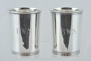2 Wallace Sterling Mint Julep Cups