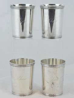4 Sterling Mint Julep Cups by Manchester Silver