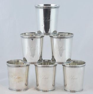 6 Sterling Mint Julep Cups by Manchester Silver