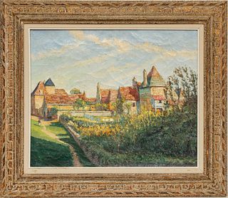 Bernardus Henricus Klene (Dutch, 1870-1930) Oil on Canvas, "European Townscape", H 21.5" W 25.5"