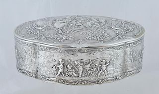 Large Continental 800 Silver Jewelry Casket