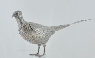 Silver Table Pheasant with Hinged Wings