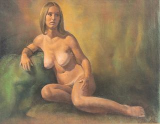 American Pastel on Paper, Ca. 1970s, "Female Nude", H 15" W 20"