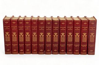 "History of Egypt" 13-Volume Set by G. Maspero, 1903-1906, H 10.25" W 2" Depth 7.5" 13 pcs