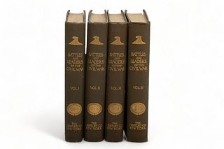 "Battles And Leaders of the Civil War" 4-Volume Set Edited by Century Magazine, 1884-1888, H 11.25" W 1.75" Depth 8.25" 4 pcs
