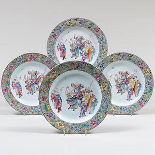 Group of Four Chinese Famille Rose Porcelain Plates
