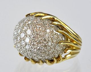 Jose Hess 18kt Gold & Diamond Dome Shaped Ring