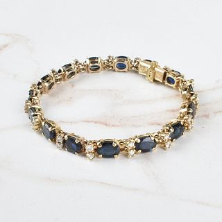Sapphire, Diamond and 14K Bracelet