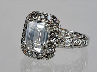 3.18ct Emerald GIA Diamond Ring 18kt WG