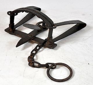 Antique Iron Bear Trap Unmarked, 19th C.