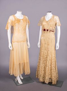 TWO LACE EVENING DRESSES, 1931-1935
