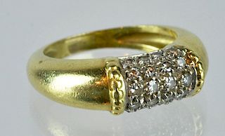 18kt Gold & Pave Diamond Ring