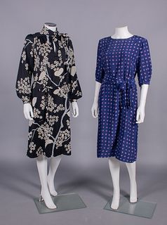 TWO HANAE MORI PRINTED DAY DRESSES, JAPAN, 1970-1980s