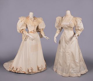 TWO WEDDING OR EVENING GOWNS, MID 1890s