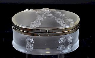 Lalique French Crystal Oval 'Coppelia' Box