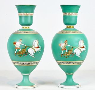 Pr. English Pratt Earthenware Porcelain Vases