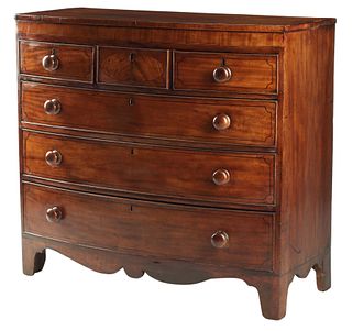 ENGLISH MAHOGANY BOWFRONT CHEST OF DRAWERS