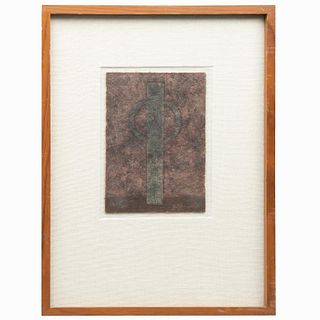 RUFINO TAMAYO, Hombre I, 1981, Firmada, Mixografía, 24 x 17 cm medidas totales