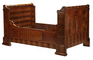 FRENCH PARQUETRY ALCOVE BED