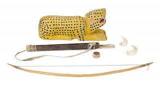 PATRICK SWAYZE AFRICAN WEAPONS AND CARVED LEOPARD