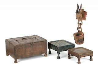 PATRICK SWAYZE AFRICAN CHEST AND STOOLS