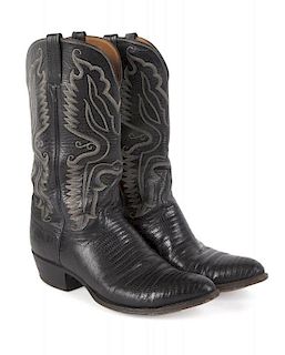 PATRICK SWAYZE BLACK LUCCHESE BOOTS