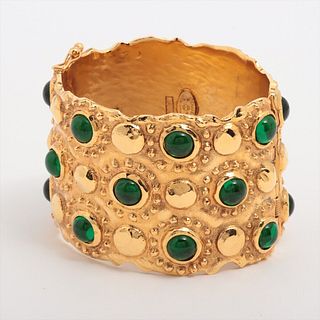 CHANEL GRIPOA GOLD PLATED COLORED STONE BRACELET