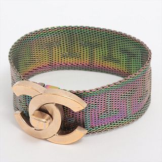 CHANEL COCO MARK GOLD PLATED MULTICOLOR BRACELET
