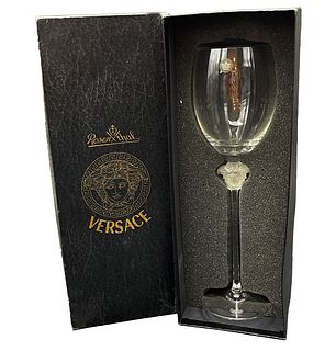 MEDUSA LUMIERE, A VERSACE WATER GOBLET / WINE GLASS BY ROSENTHAL