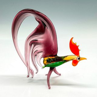 Hand-Blown Art Glass Figurine, Rooster