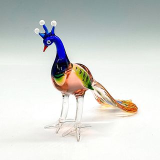 Collectible Art Glass Figurine, Peacock