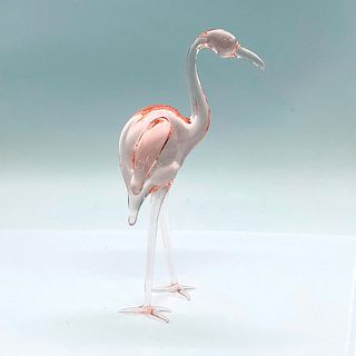 Pink Art Glass Flamingo Figurine