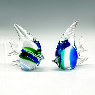 2pc Collectible Art Glass Figurines, Tropical Fish