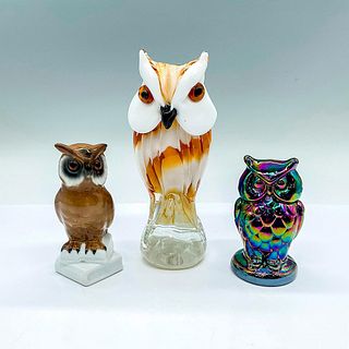 3pc Assorted Owl Figurines
