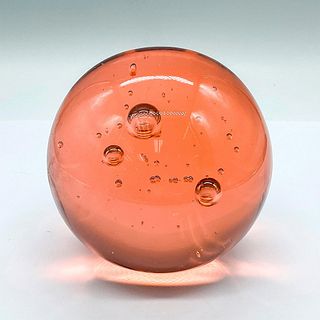 Mexican Glass Pink Orb Paperweight