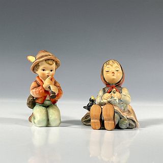 2pc Goebel Hummel Figurines, Happy Pastime, Little Tooter