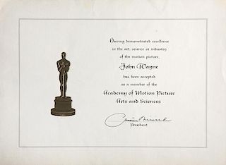 JOHN WAYNE ACADEMY OF MOTION PICTURE ARTS AND SCIENCES EXCELLENCE AWARD