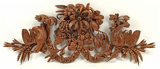 MANNER OF GRINLING GIBBONS CARVED WOOD WALL TROPHY WITH GAME BIRDS
