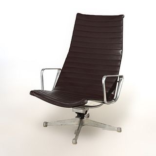 Mid Century Modern Eames by Miller (attr.) Chrome & Leather Desk Chair C1950