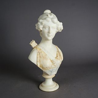 Diana The Huntress, Neoclassical Carved Marble Sculpture C1890