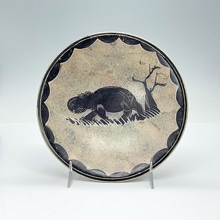 African Carved Soapstone Hippopotamus Bowl
