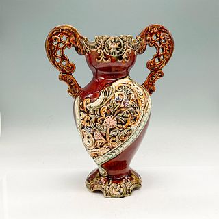 German Majolica Two Handled Vase