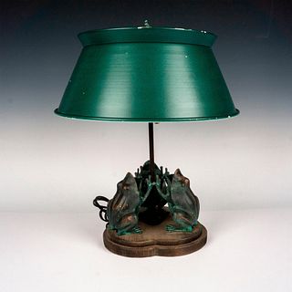 Frederick Cooper Wood and Metal Modern Frog Table Lamp