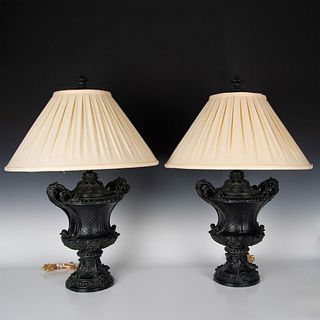 Pair of John Richard Cast Bronze Table Lamps