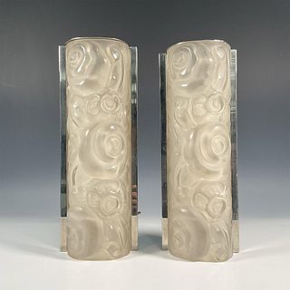 Pair of Art Deco Glass Scones Attributed to Sabino